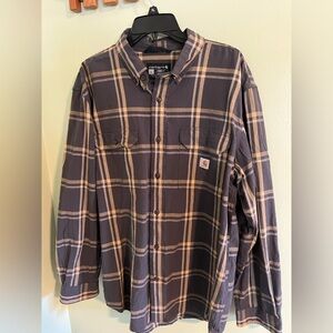 Carhartt Men's Casual Plaid Shirt - Black and Tan
